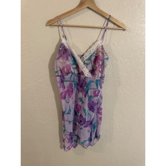 sunny usa Tops - Y Vintage Sunny USA Purple Floral Whimsical Asymmetrical Top